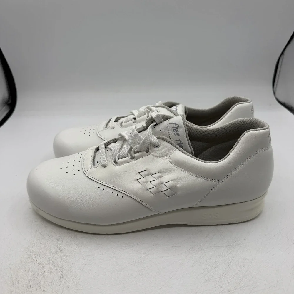 SAS Free Time Shoes Womens 10.5 M White Leather Walking Comfort Tripad Lace Up